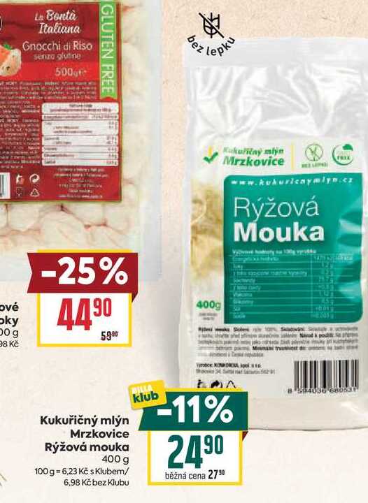 Kukuřičný mlýn Mrzkovice Rýžová mouka 400 g