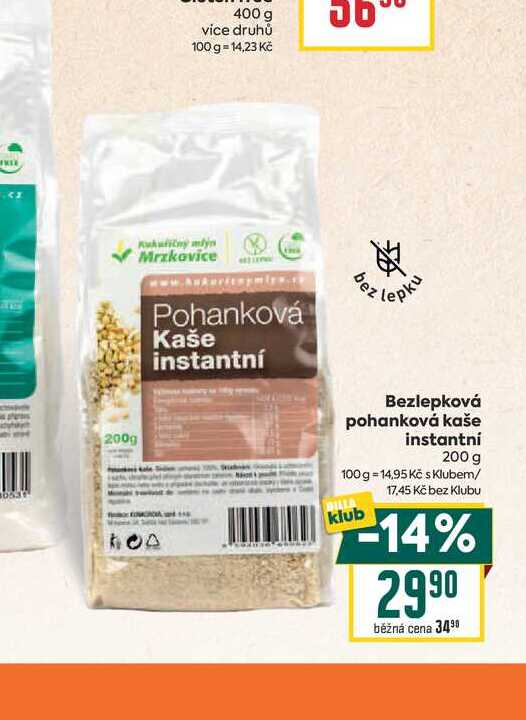 Bezlepková pohanková kaše instantní 200 g