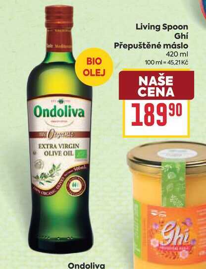 Living Spoon Ghí Přepuštěné máslo 420 ml