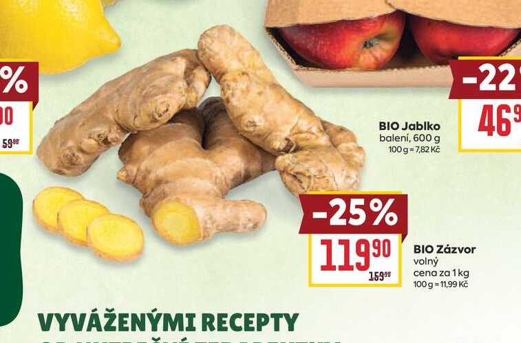BIO Zázvor volný cena za 1kg