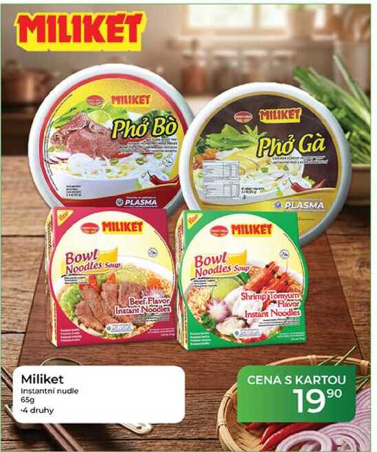 Miliket Instantní nudle 65g  