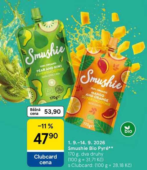 Smushie Bio Pyré, 170 g, dva druhy 