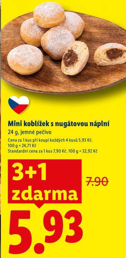 Mini koblížek s nugátovou náplní, 24 g