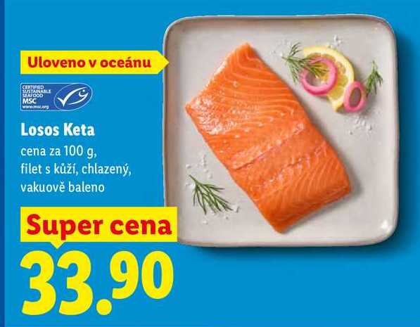 Losos Keta, cena za 100 g