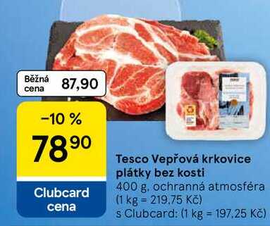 Tesco Vepřová krkovice plátky bez kosti, 400 g