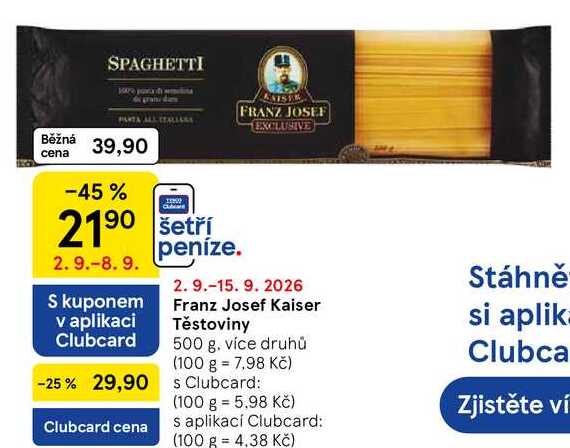 Franz Josef Kaiser Těstoviny, 500 g, více druhů