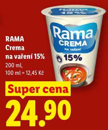 RAMA Crema na vaření 15%, 200 ml