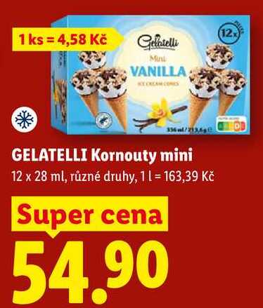 GELATELLI Kornouty mini, 12 x 28 ml