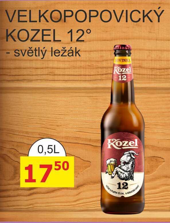 VELKOPOPOVICKÝ KOZEL 12° - světlý ležák 0,5l