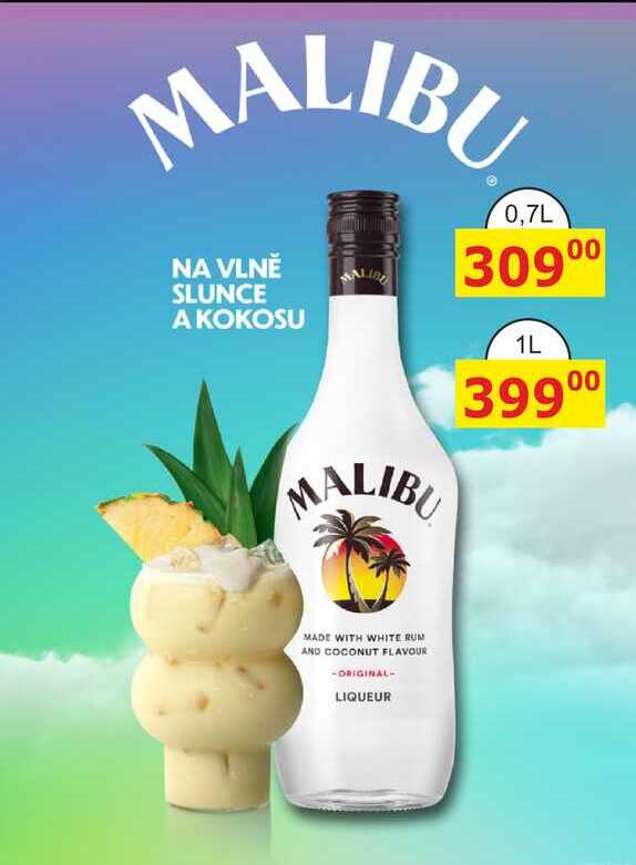 Malibu Original likér na bázi rumu s kokosovou příchutí 70cl