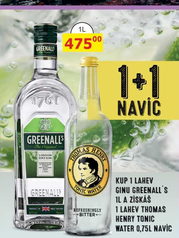 GREENALL DRY GIN 1L