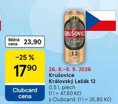 Krušovice Královský ležák 12, 0,5 l, plech