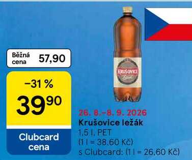 Krušovice ležák PET, 1,5 l