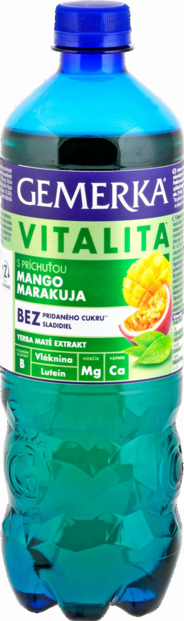 Gemerka Vitalita Ochucená minerální voda příchuť mango a marakuja