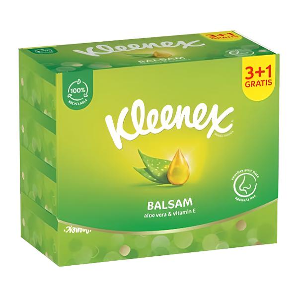 Kleenex Balsam 3vrstvé papírové kapesníčky, box 3+1