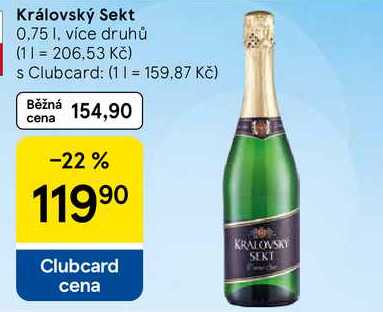 Královský Sekt, 0,75 I, více druhů 