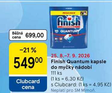 Finish Quantum kapsle do myčky nádobí, 111 ks Tesco