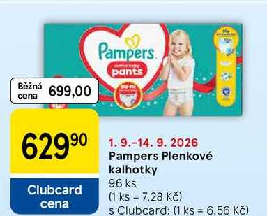 Pampers Plenkové kalhotky, 96 ks Tesco
