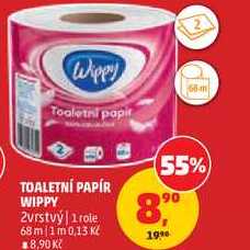 TOALETNÍ PAPÍR WIPPY 2vrstvý, 1 role Penny Market
