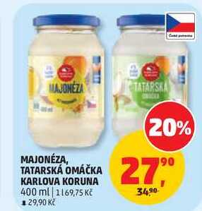TATARSKÁ OMÁČKA KARLOVA KORUNA, 400 ml