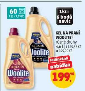 WOOLITE gel na praní různé druhy, 3,6 l Penny Market