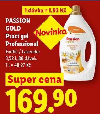 PASSION GOLD Prací gel Professional, 3,52 l/88 dávek Lidl