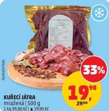 KUŘECÍ JÁTRA mražená, 500 g
