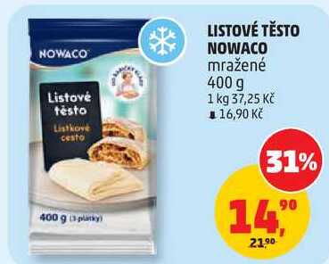 NOWACO listové těsto mražené, 400 g