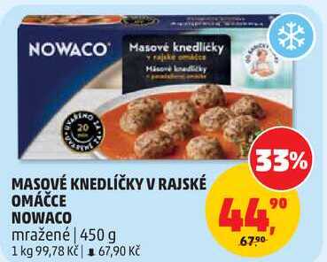 MASOVÉ KNEDLÍČKY V RAJSKÉ OMÁČCE NOWACO, 450 g