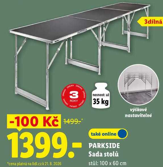 PARKSIDE Sada stolů 