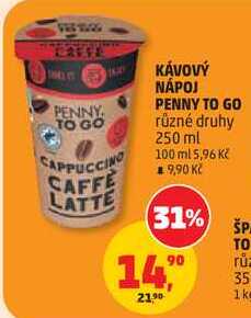 KÁVOVÝ NÁPOJ PENNY TO GO různé druhy, 250 ml