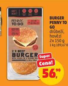 BURGER PENNY TO GO drůbeží, 2x 150 g