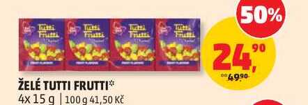ŽELÉ TUTTI FRUTTI, 4x 15 g
