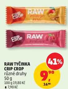 RAW TYČINKA CRIP CROP různé druhy, 50 g v akci