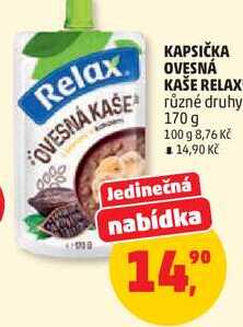 KAPSIČKA OVESNÁ KAŠE RELAX různé druhy, 170 g Penny Market