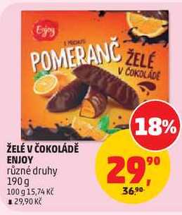 ŽELÉ V ČOKOLÁDĚ ENJOY různé druhy, 190 g