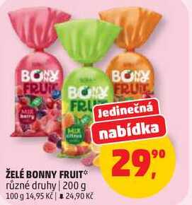 ŽELÉ BONNY FRUIT různé druhy, 200 g
