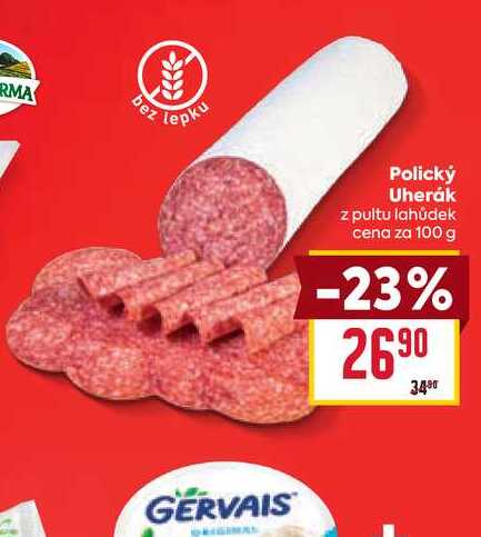 Polický Uherák z pultu lahůdek cena za 100 g 