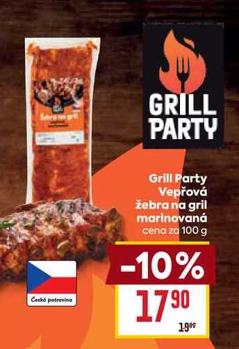 Grill Party Vepřová žebra na gril marinovaná cena za 100 g