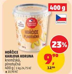 HOŘČICE KARLOVA KORUNA kremžská, 400 g