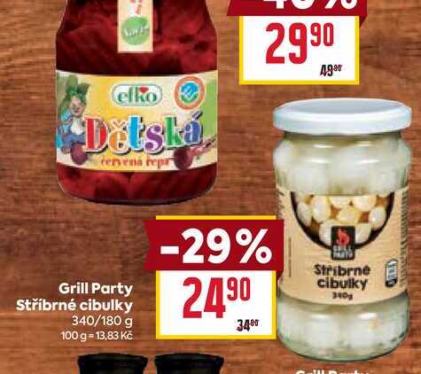 Grill Party Stříbrné cibulky 340/180 g 