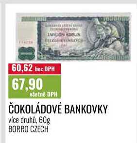ČOKOLÁDOVÉ BANKOVKY, více druhů, 60g