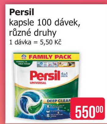 Persil kapsle 100 dávek, různé druhy