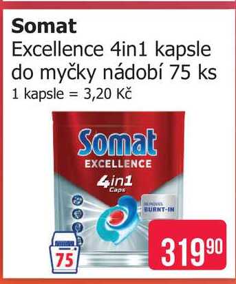 Somat Excellence 4in1 kapsle do myčky nádobí 75 ks