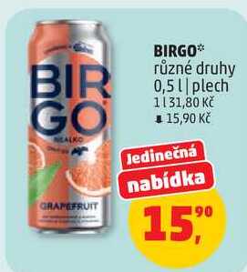 BIRGO různé druhy, 0,5 l