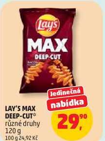 LAY'S MAX DEEP-CUT různé druhy, 120 g