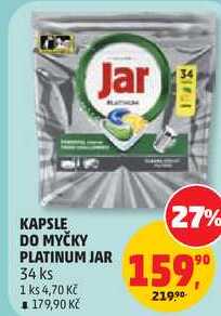 KAPSLE DO MYČKY PLATINUM JAR, 34 ks Penny Market