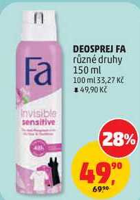 DEOSPREJ FA různé druhy, 150 ml Penny Market