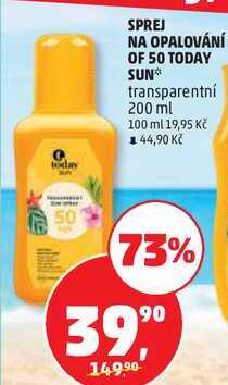 SPREJ NA OPALOVÁNÍ OF 50 TODAY SUN transparentní, 200 ml 
