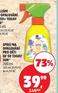 SPREJ NA OPALOVÁNÍ PRO DĚTI OF 50 TODAY SUN, 200 ml  